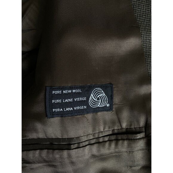 Vtg Chaps Ralph Lauren Mens 44R 3 Piece Houndstooth Wool Suit 36x30 Pants Vest - Picture 10 of 11